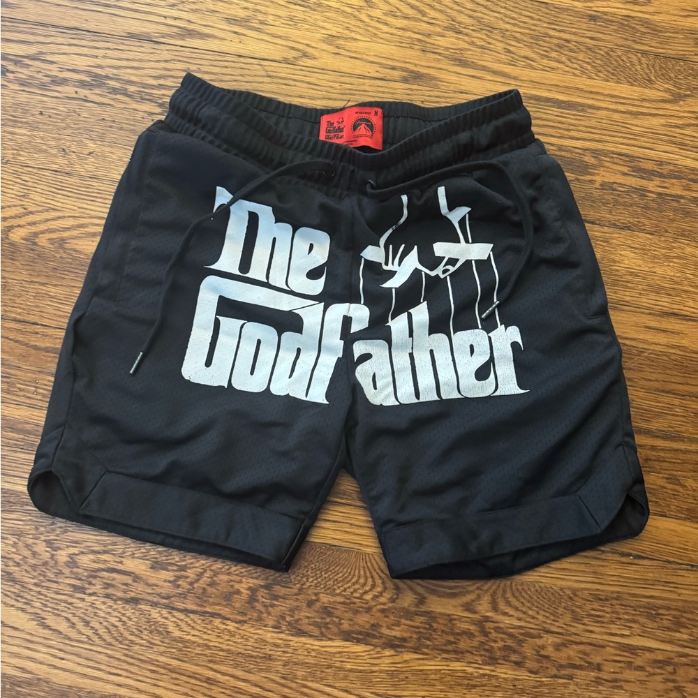 #415 Limited Release The Godfather Paramount Shoe Palace Black Shorts -Size M